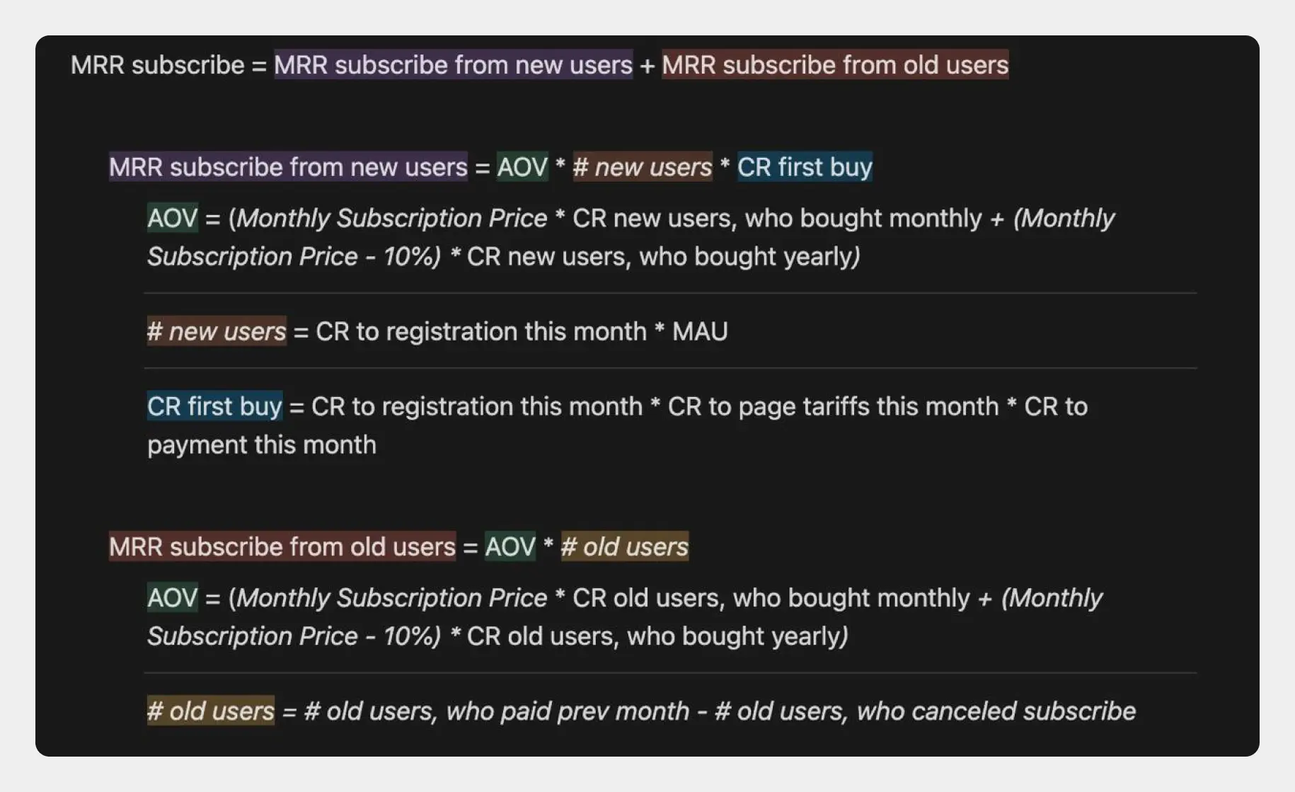 Выжимка из работы по построению дерева метрик