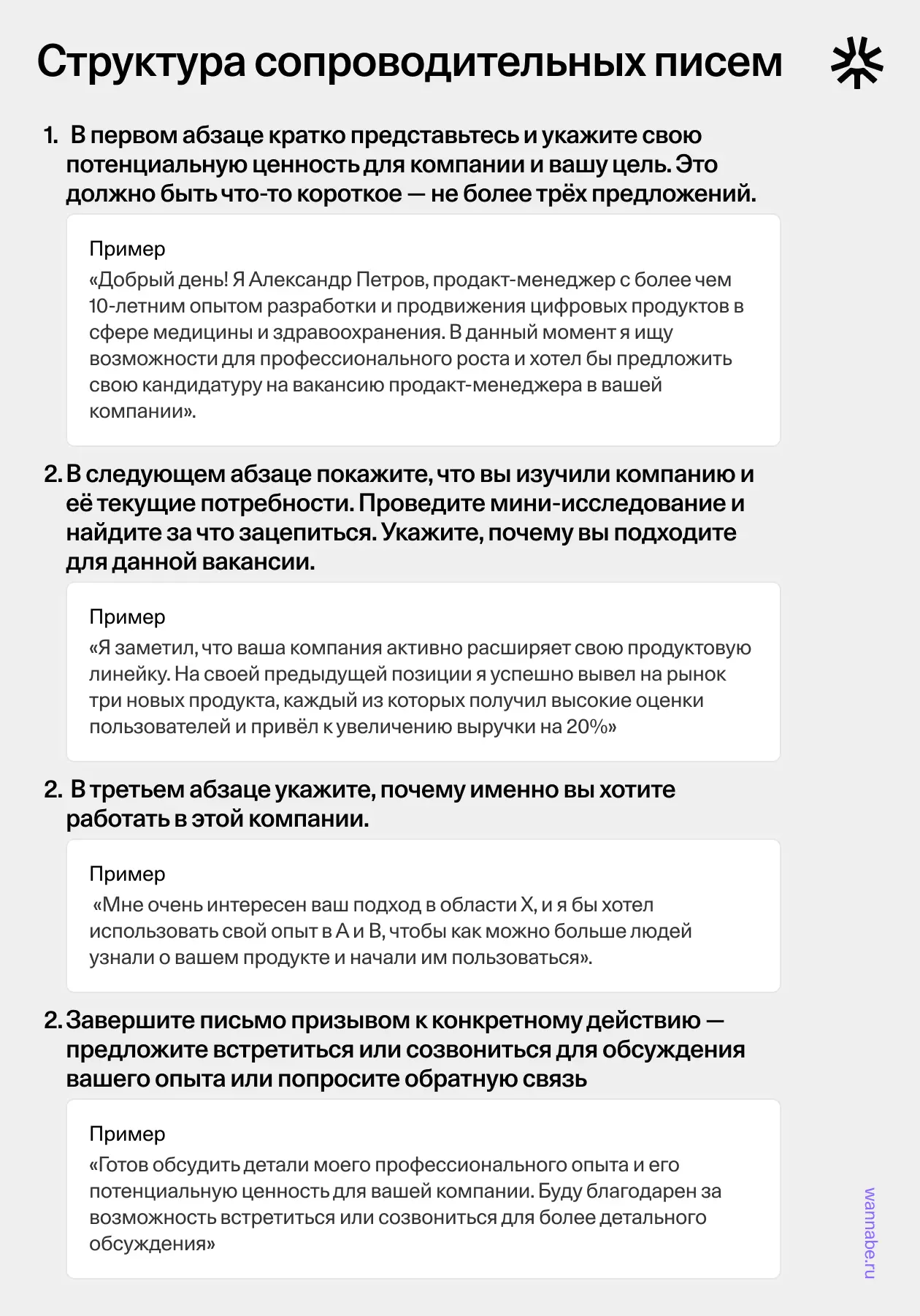 Структура сопроводительного письма продакт-менеджера